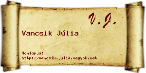 Vancsik Júlia névjegykártya