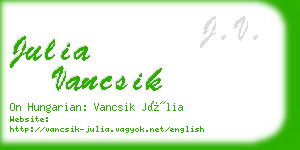 julia vancsik business card